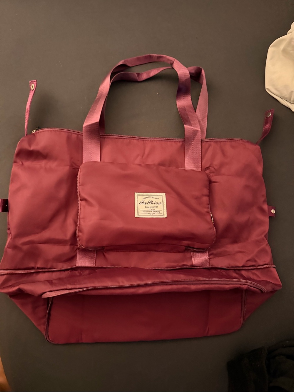 Foldable Maroon Tote Bag - Lightweight Everyday Carry
